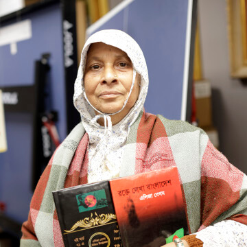 Person holding a book