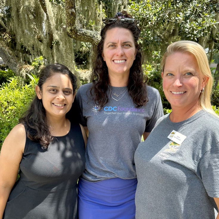 Tanha Patel, MPH, CDC Foundation, Carrie Bair-Norwood, Project Sanctuary, and Emily Saxon, MPH, CPH, CDC Foundation