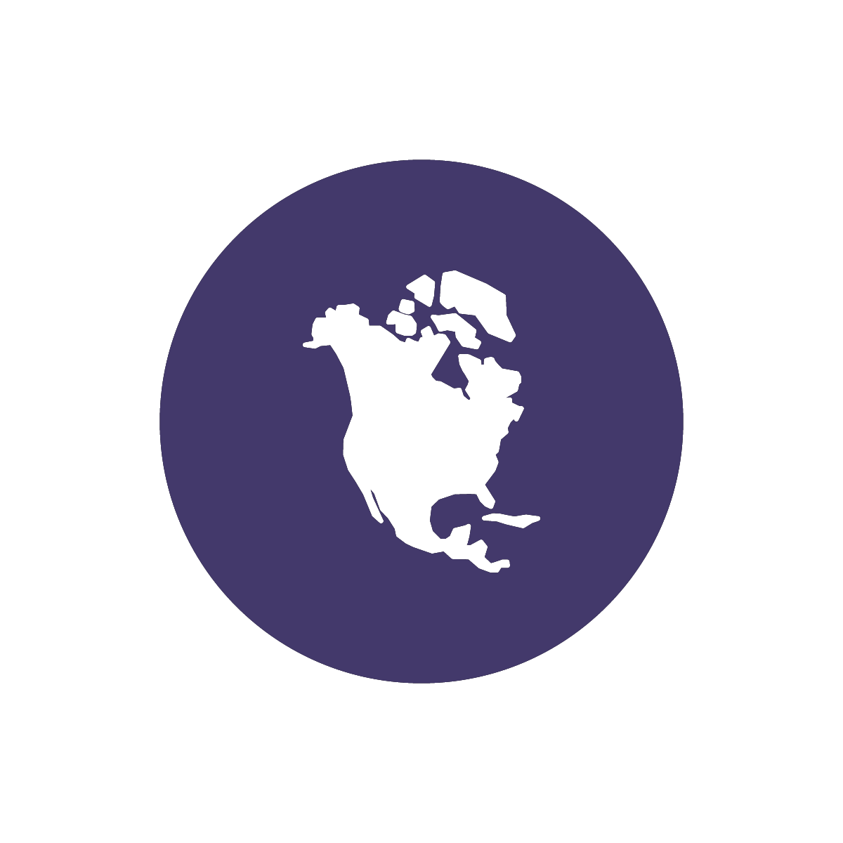 a silhouette of North America