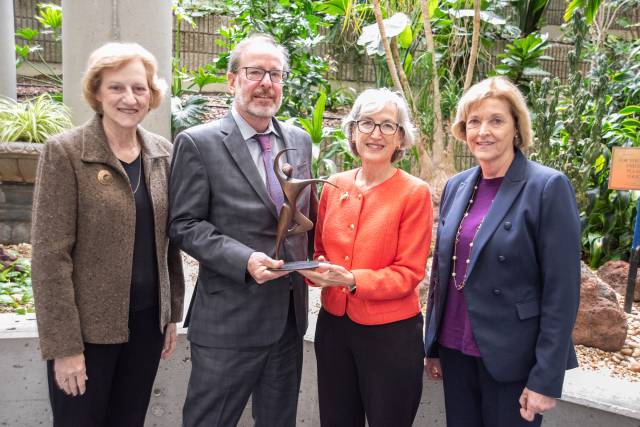 Martha Katz, Gregory Fries, Dr Anne Schuchat and Dr. Judy Monroe pose with the 2023 Fries Prize