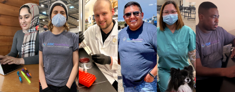 A collage of many public health workers who were part of the CDC Foundation's workforce efforts