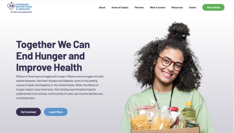 a capture of the homepage of impacthunger.org